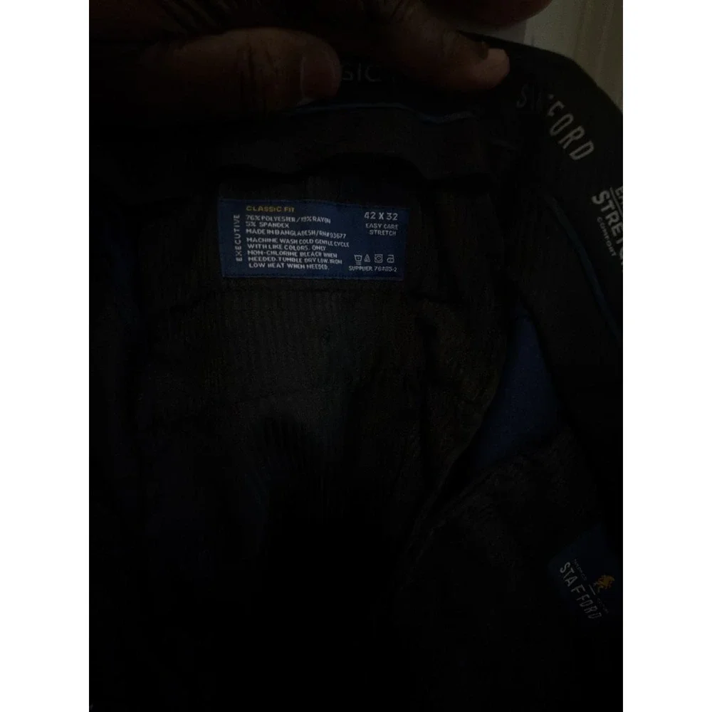Stafford Executive Classic Fit Easy-Care Stretch Navy‎ Dress Pants 42 x 32